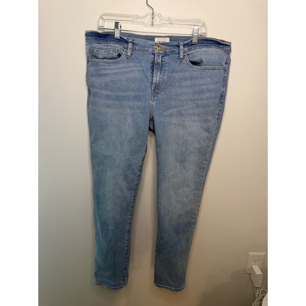 FRAME Women Light Wash Straight Leg Denim Jeans Size 32
